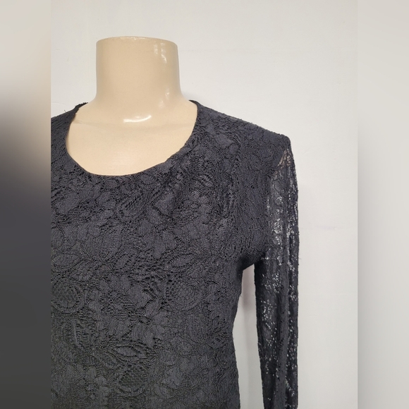 Audrey 3+1 M Black Lace Romper Open Back Long Sleeves - Picture 4 of 7